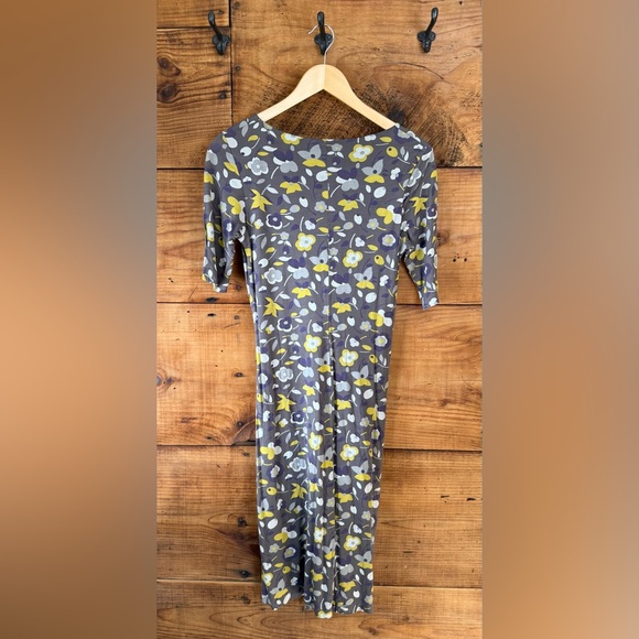 Boden Floral Gray, Yellow and Purple Knit Dress - Size 4 - Picture 2 of 8